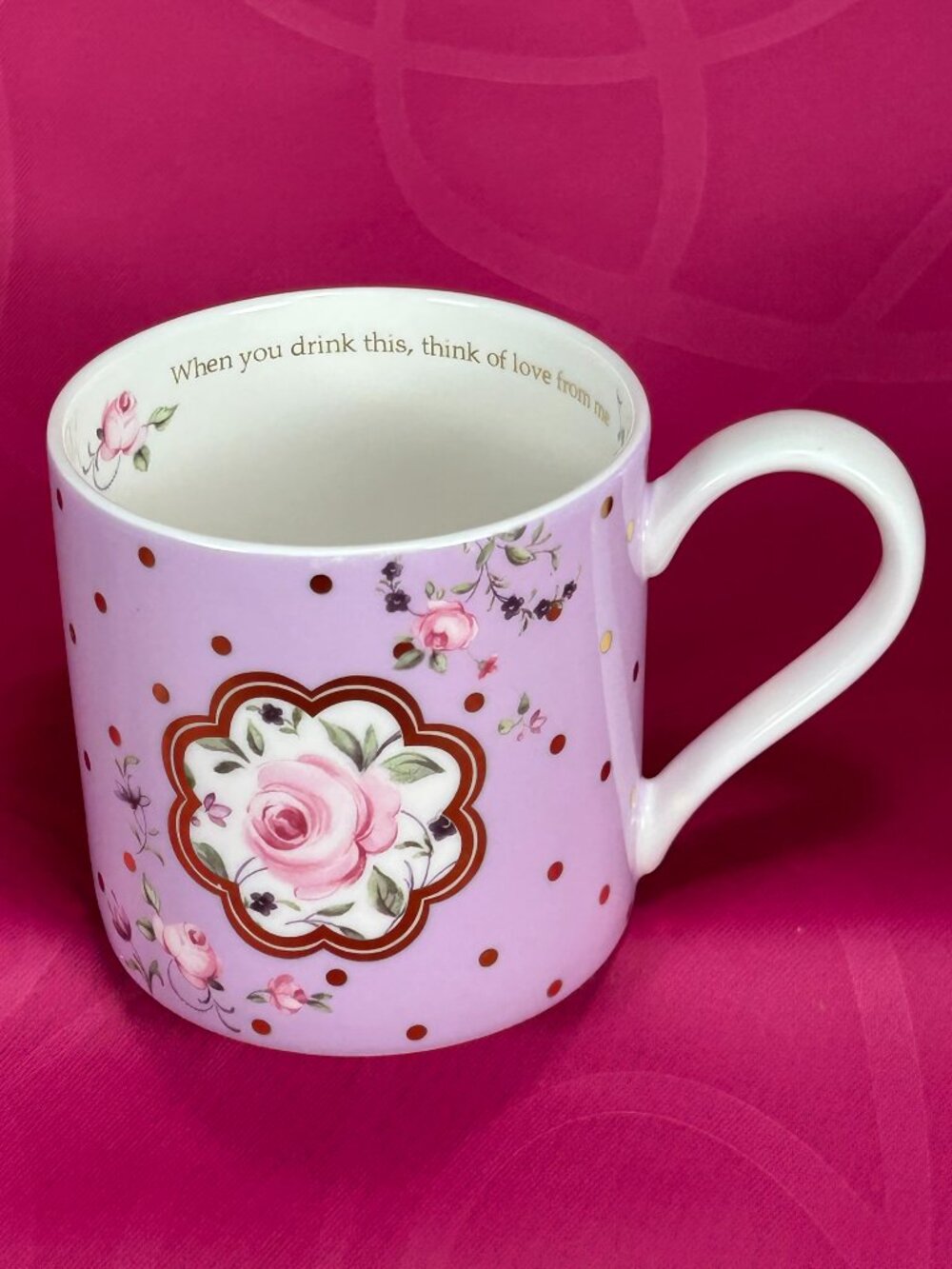 beautiful Royal Albert Rose Confetti coffee mug